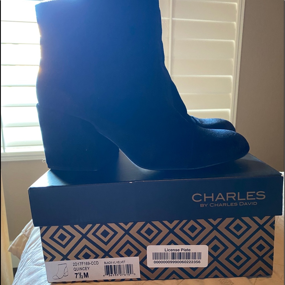 Black Suede Charles David Boots